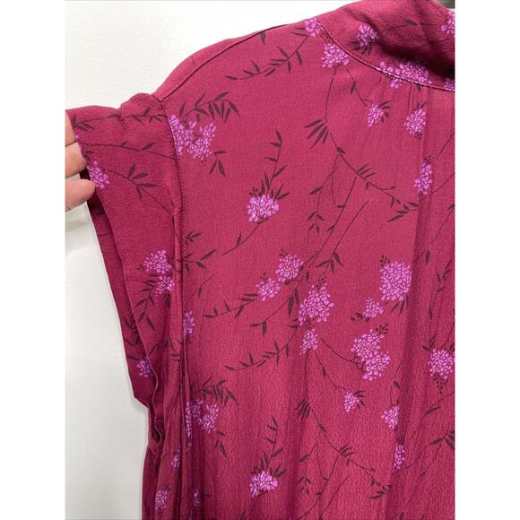 Free Assembly Midi Dress XL Red Floral Tiered Rodeo Western Prairie Country - Picture 5 of 12